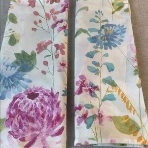 IKEA Grasvial Euro Style Pillow Shams 30x20 Watercolor Floral Set of 2